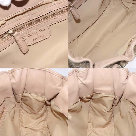 DIOR Canage Hand Bag Nylon Beige Gold - Picture 12 of 13